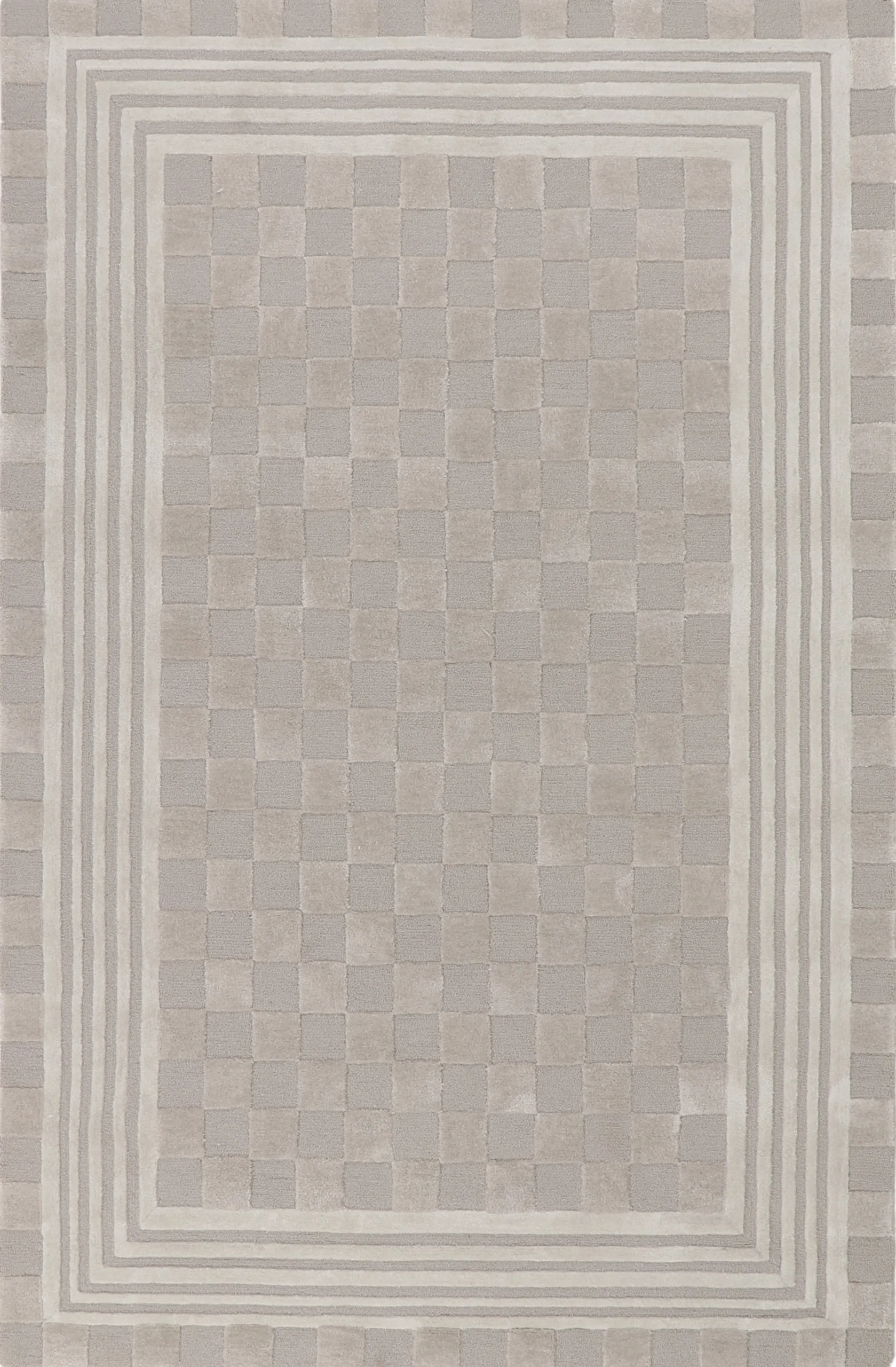 Light Grey Tonal Check 5' x 8' Rug