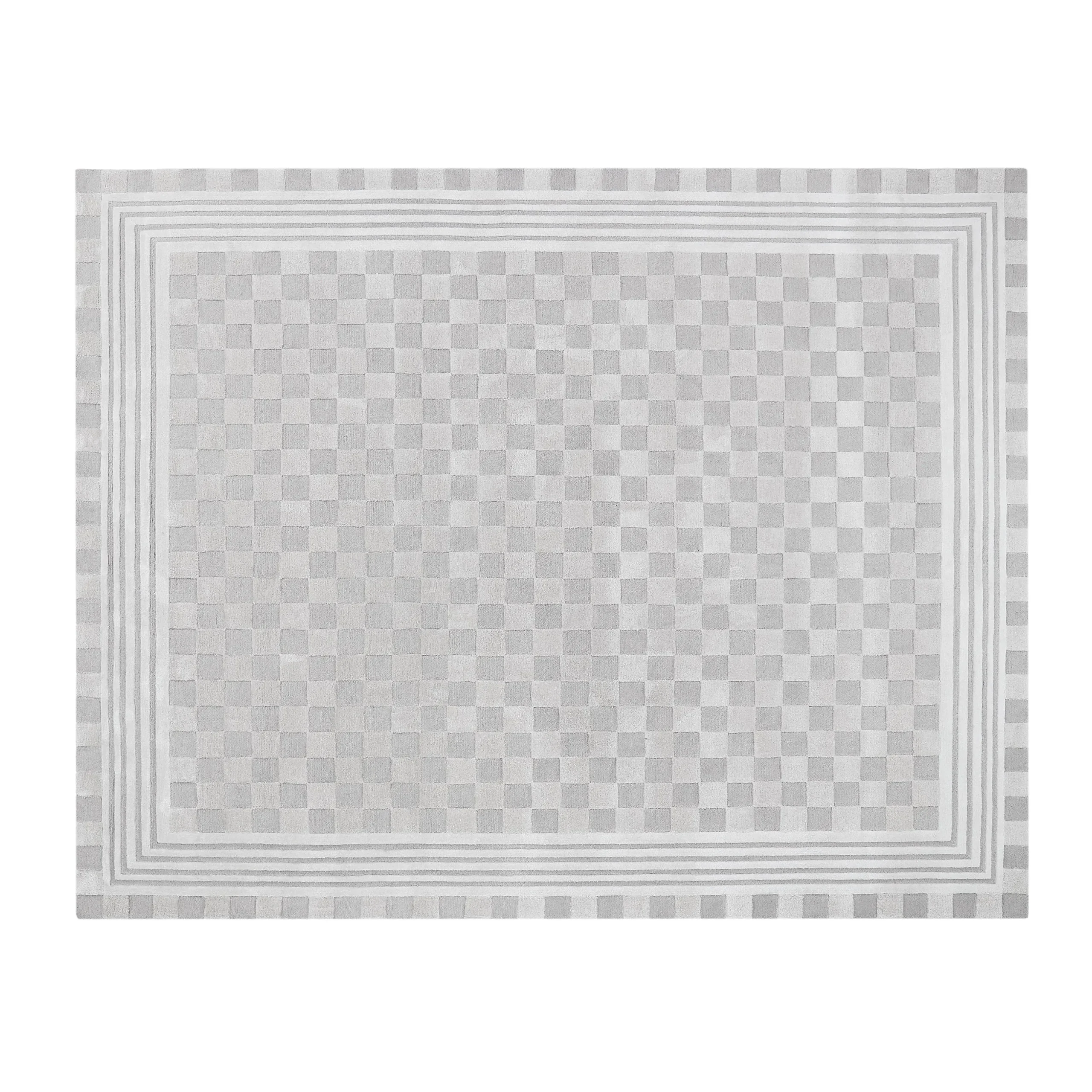 Light Grey Tonal Check 8' x 10' Rug