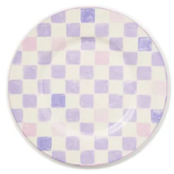 Lilac Check Dinner Plate