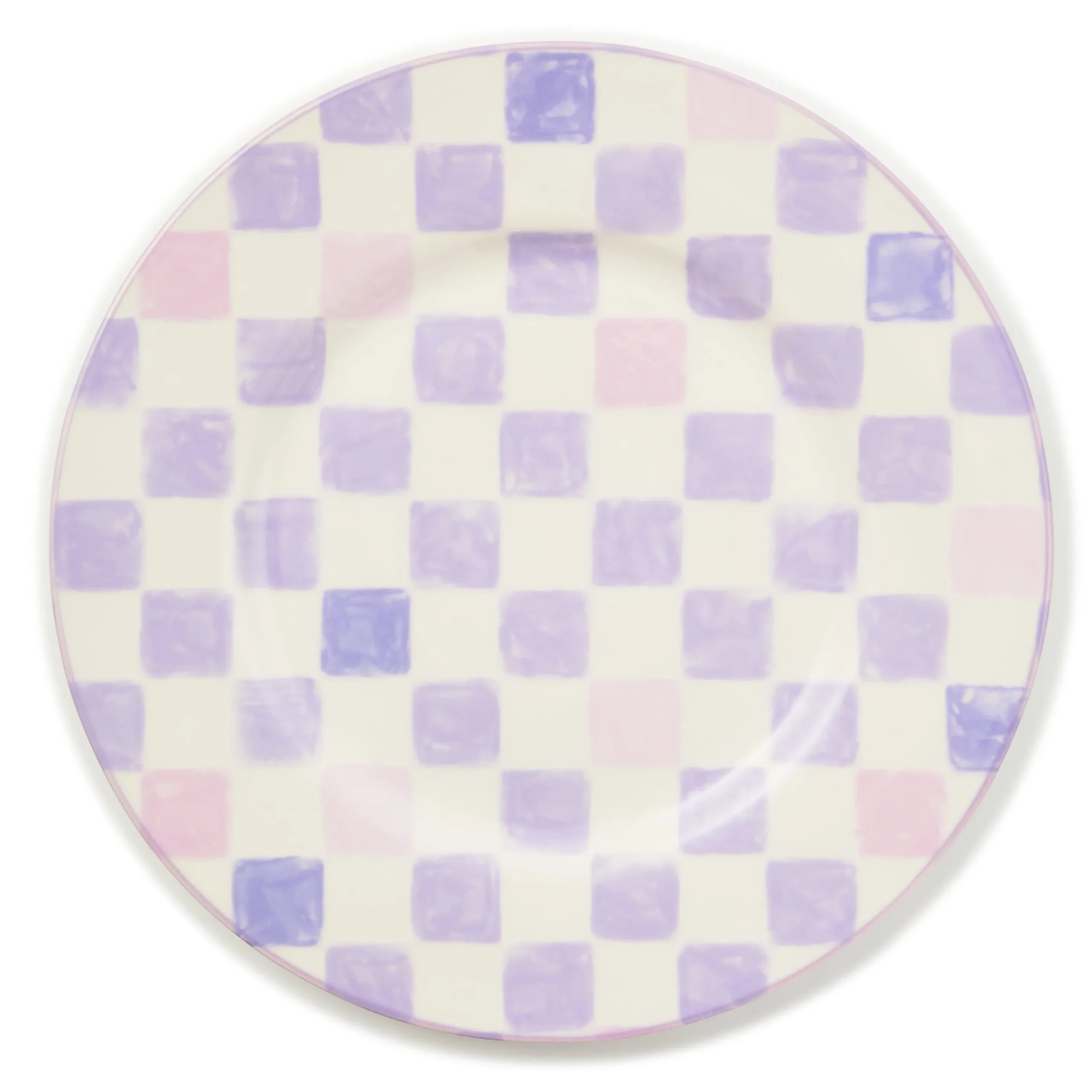 Lilac Check Dinner Plate