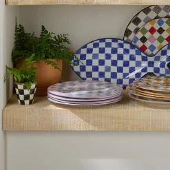 Lilac Check Dinner Plate