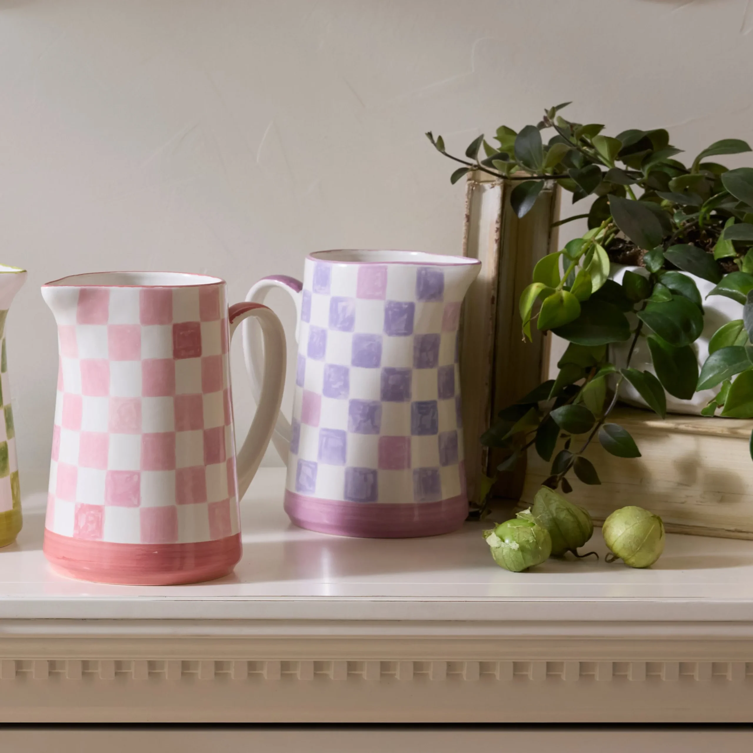 Lilac Check Pitcher