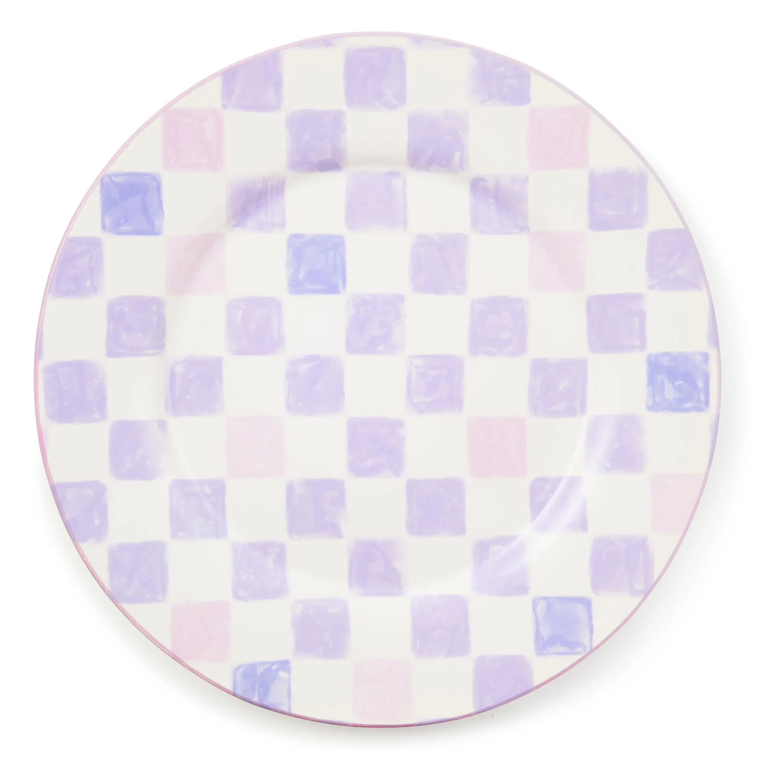 Lilac Check Round Platter