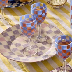 Lilac Check Round Platter