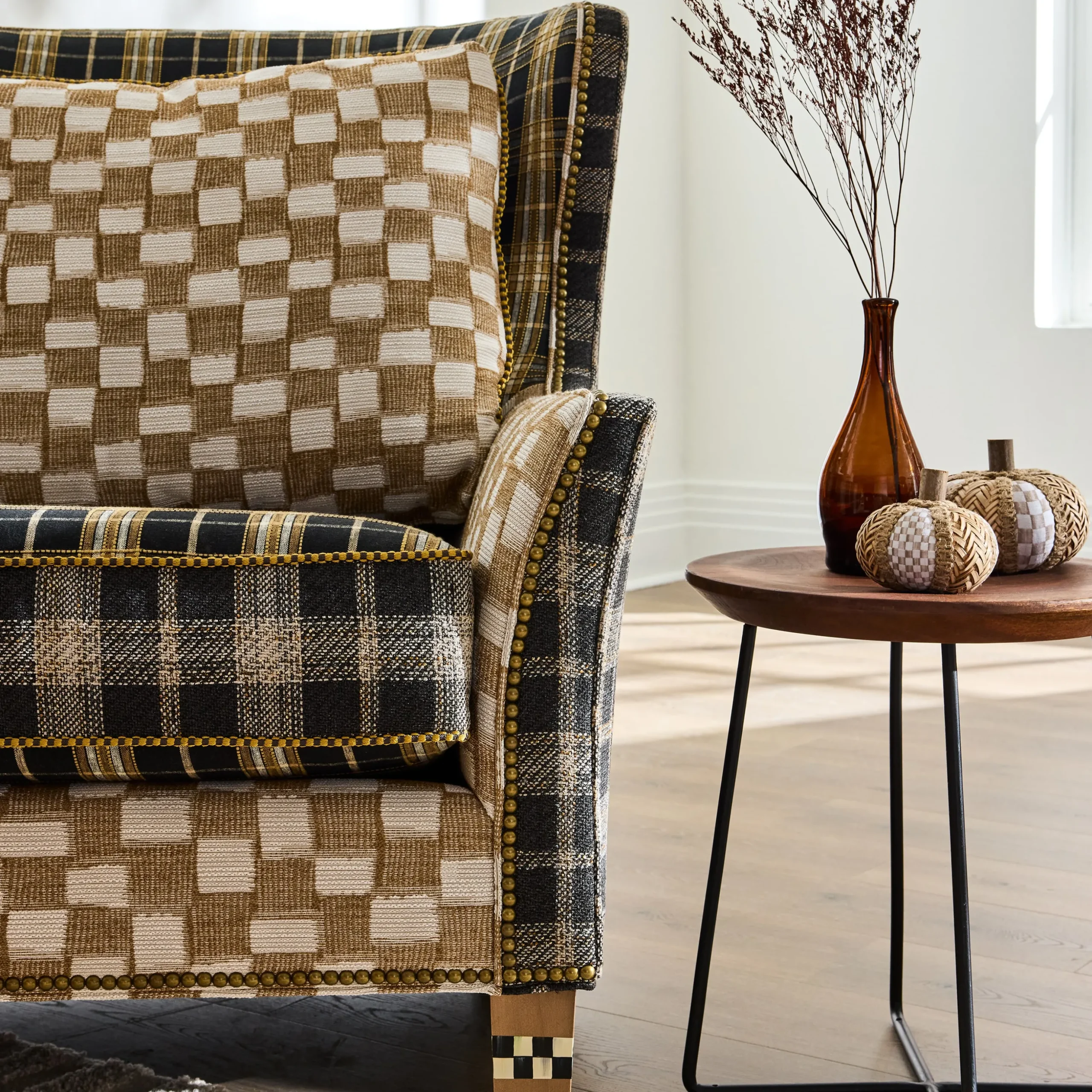 Mad for Plaid Wing Chair