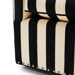 Marquee Black Stripe Chenille Swivel Chair