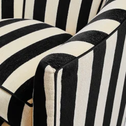 Marquee Black Stripe Chenille Swivel Chair