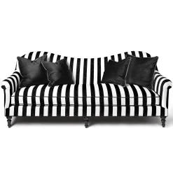 Marquee Black Stripe Chenille Sofa