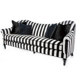 Marquee Black Stripe Chenille Sofa