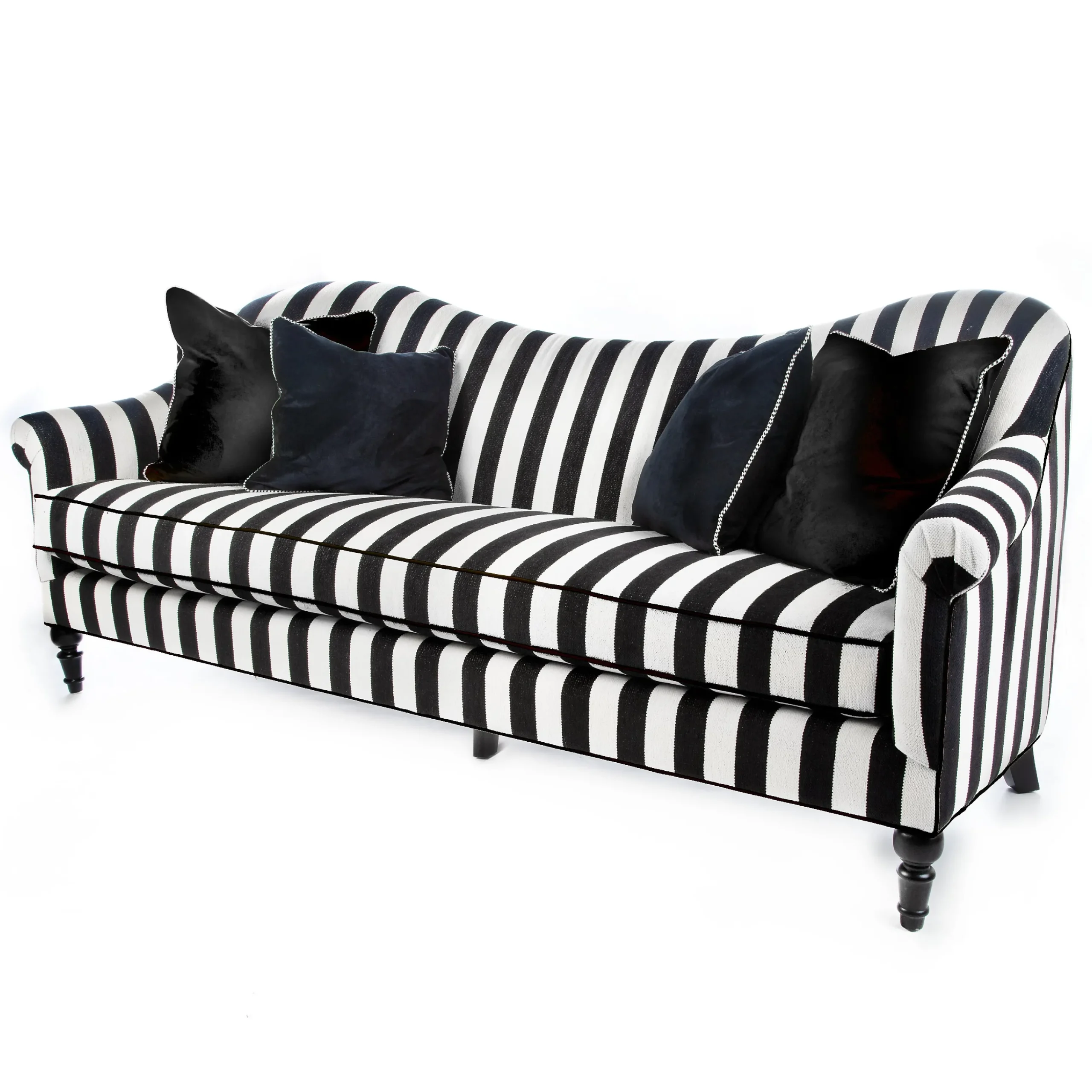 Marquee Black Stripe Chenille Sofa