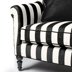 Marquee Black Stripe Chenille Sofa