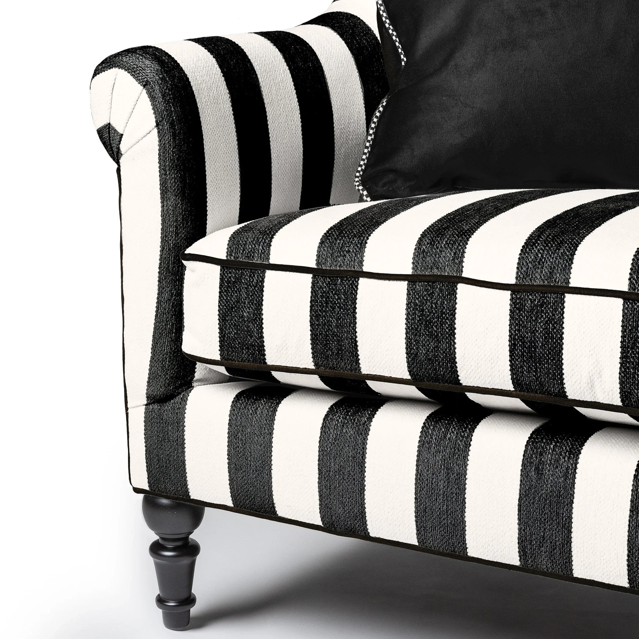 Marquee Black Stripe Chenille Sofa