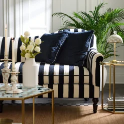 Marquee Black Stripe Chenille Sofa