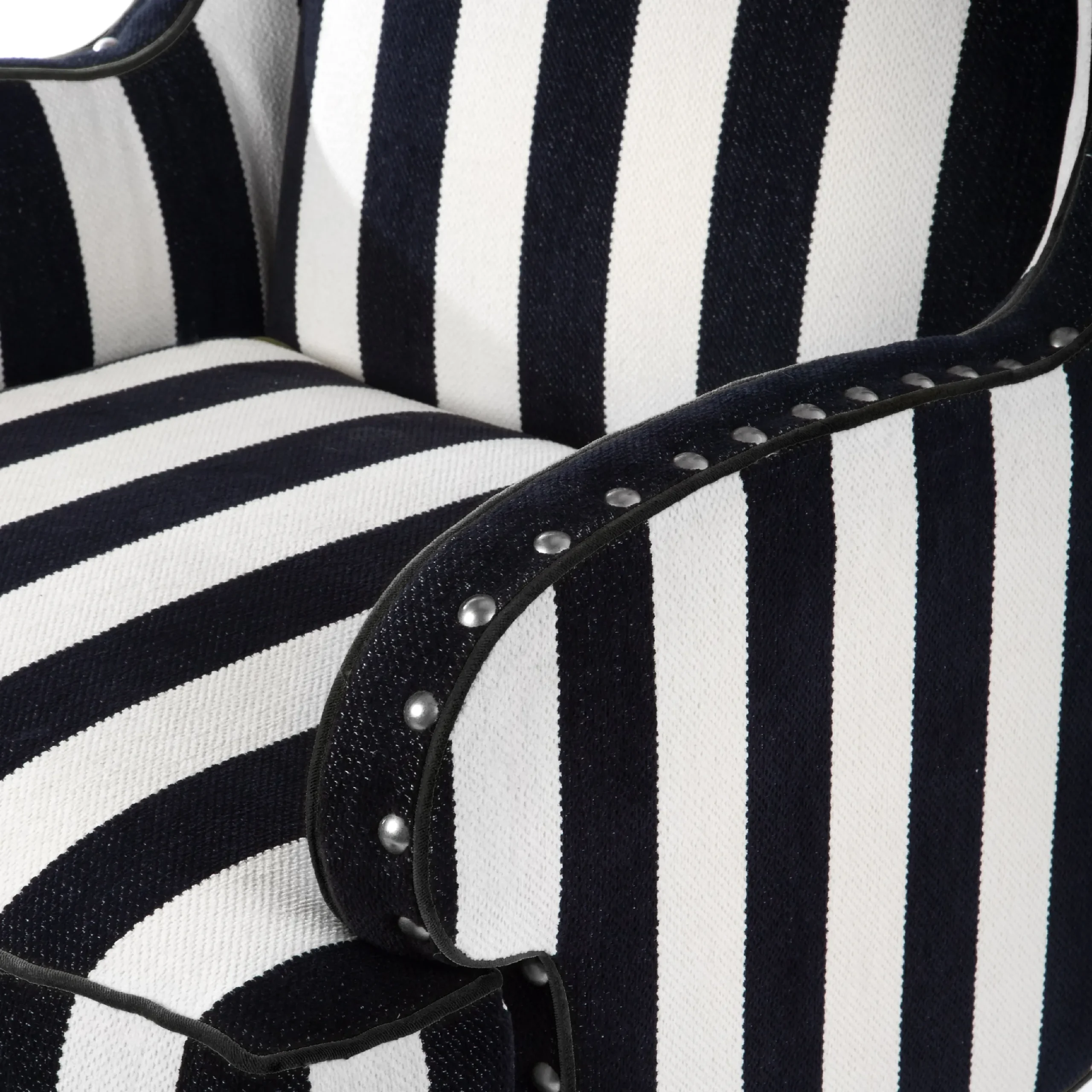 Marquee Black Stripe Chenille Wing Chair
