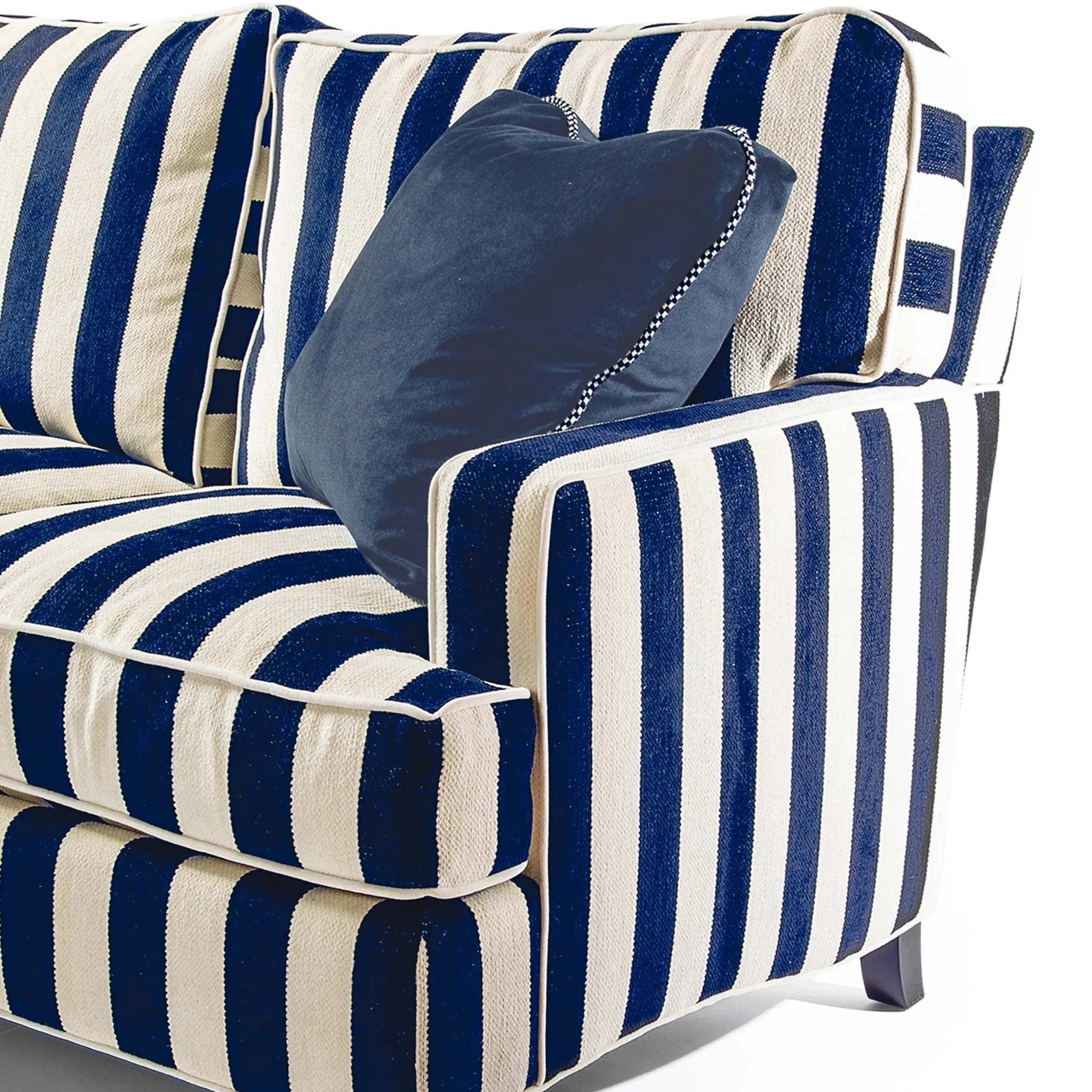 Marquee Navy Stripe 2-Piece Right Arm Chaise Sectional