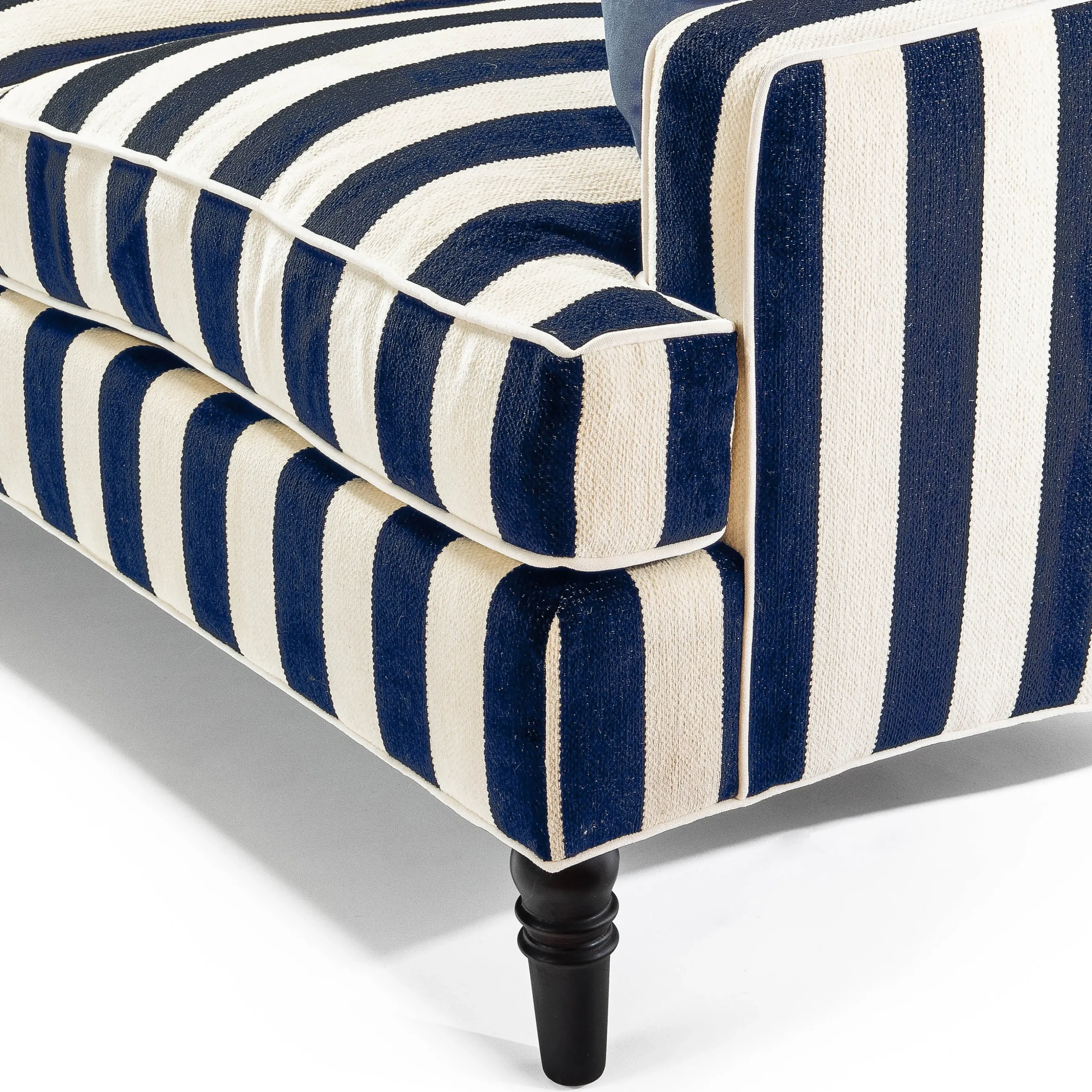 Marquee Navy Stripe 2-Piece Right Arm Chaise Sectional