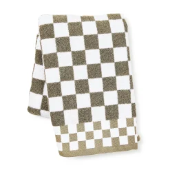 Mocha Check Bath Towel