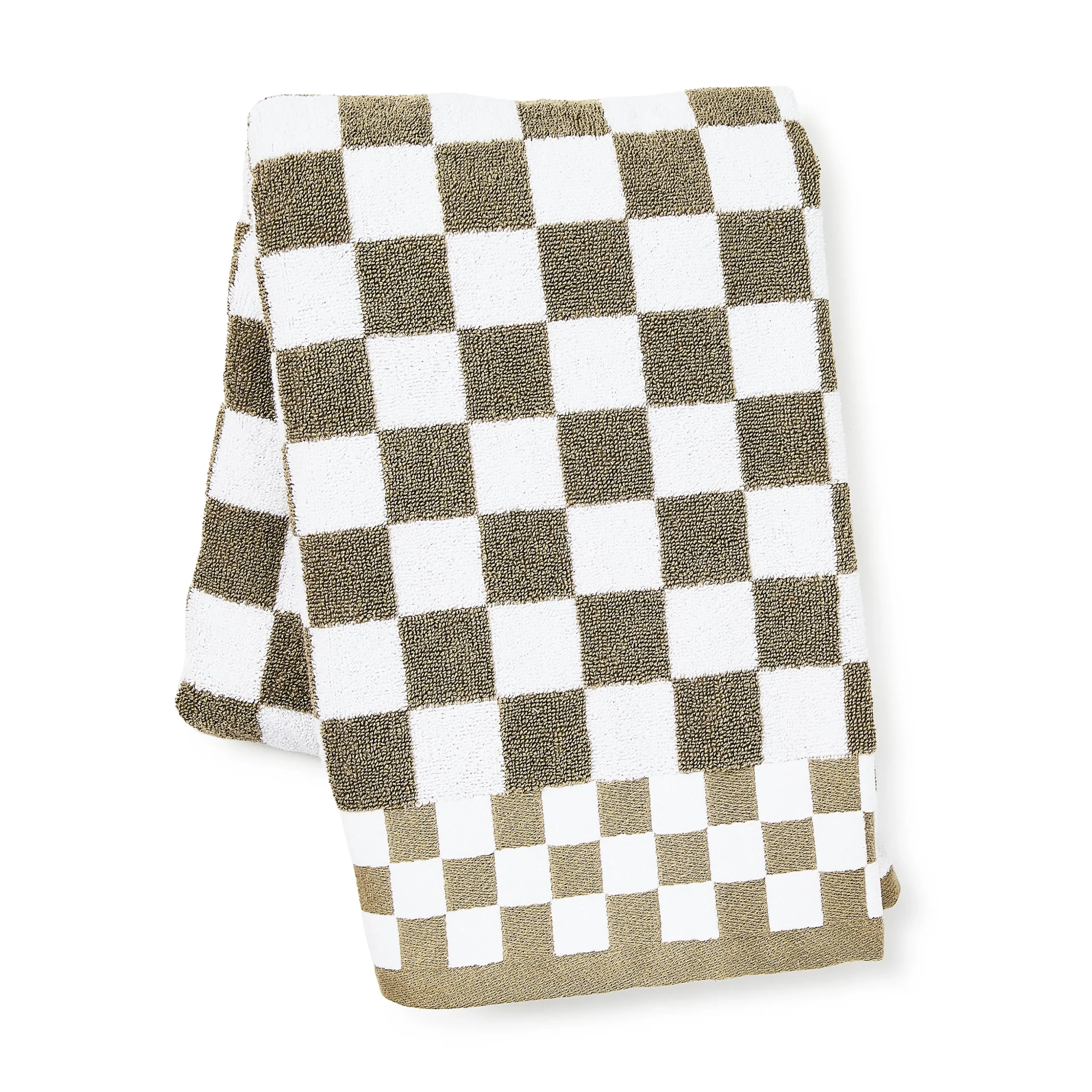 Mocha Check Bath Towel