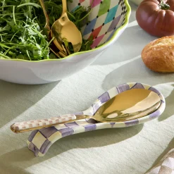 Mocha Check Bistro Serving Spoon