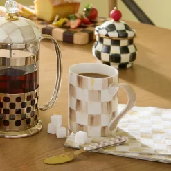 Mocha Check Bistro Spreaders, Set of 2