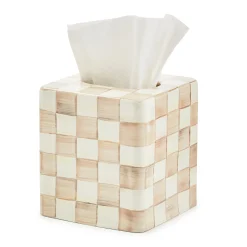 Mocha Check Boutique Tissue Box Cover