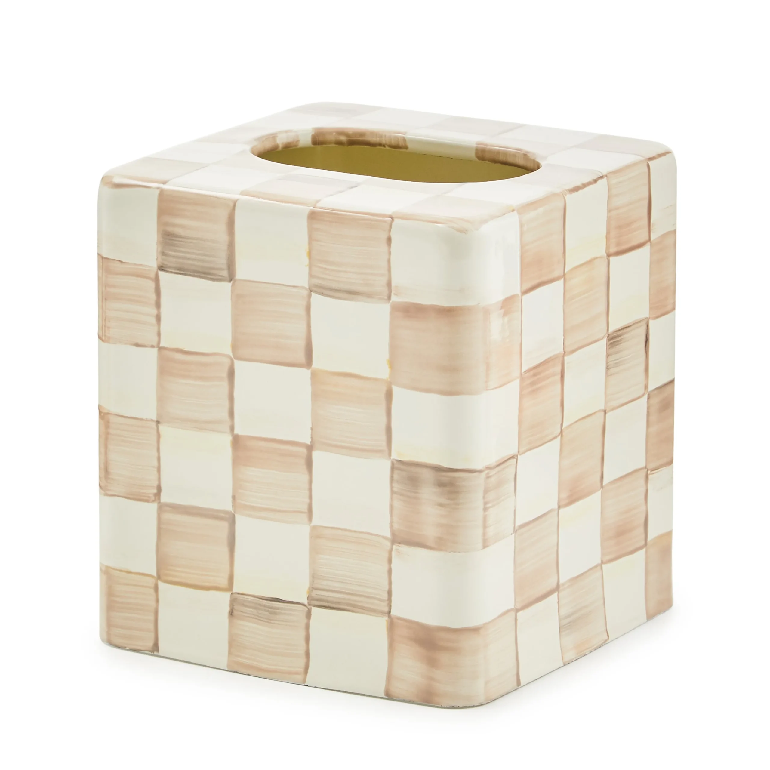 Mocha Check Boutique Tissue Box Cover