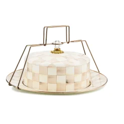 Mocha Check Cake Carrier