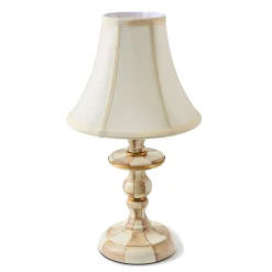 Mocha Check Candlestick Lamp