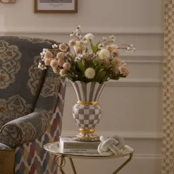 Mocha Check Ceramic Great Vase