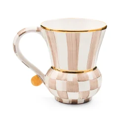 Mocha Check Ceramic Mug