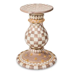 Mocha Check Ceramic Pedestal Table Base