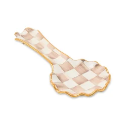Mocha Check Ceramic Spoon Rest