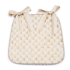 Mocha Check Chair Cushion