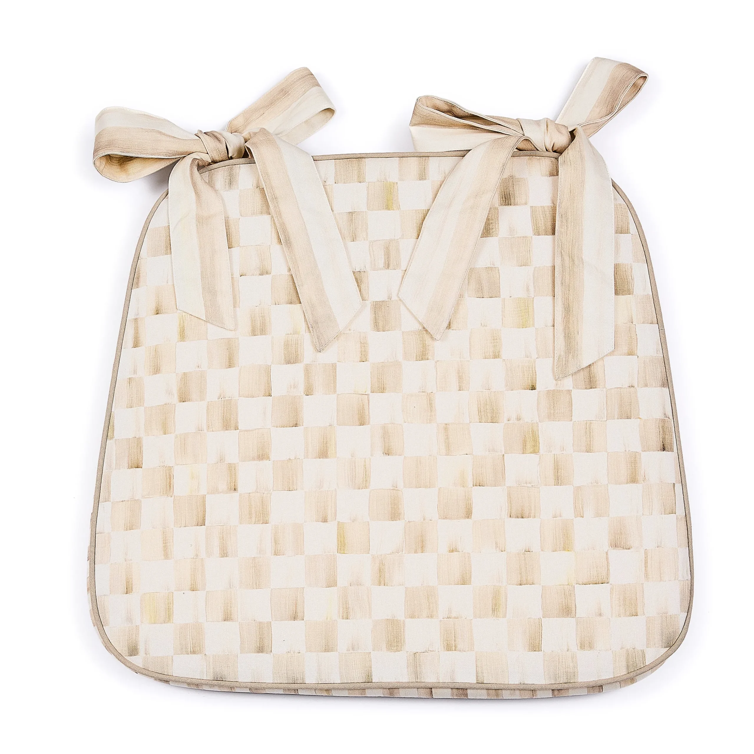 Mocha Check Chair Cushion
