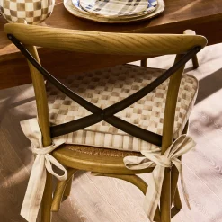 Mocha Check Chair Cushion