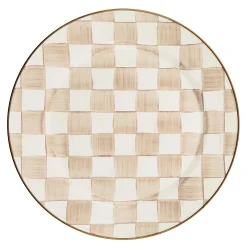 Mocha Check Charger/Plate