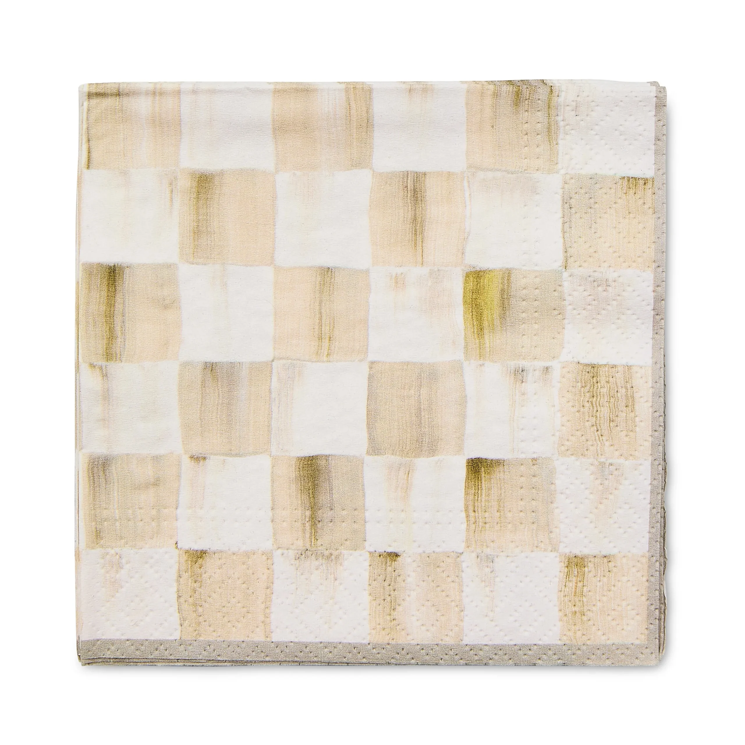Mocha Check Cocktail Paper Napkins