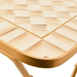 Mocha Check Cocktail Trays, Set of 4