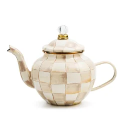 Mocha Check 4 Cup Teapot