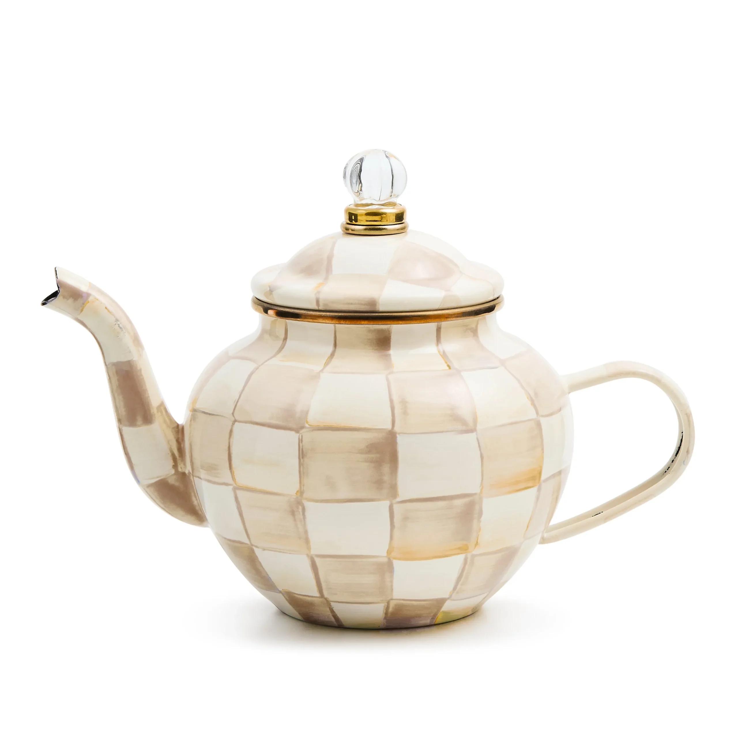 Mocha Check 4 Cup Teapot