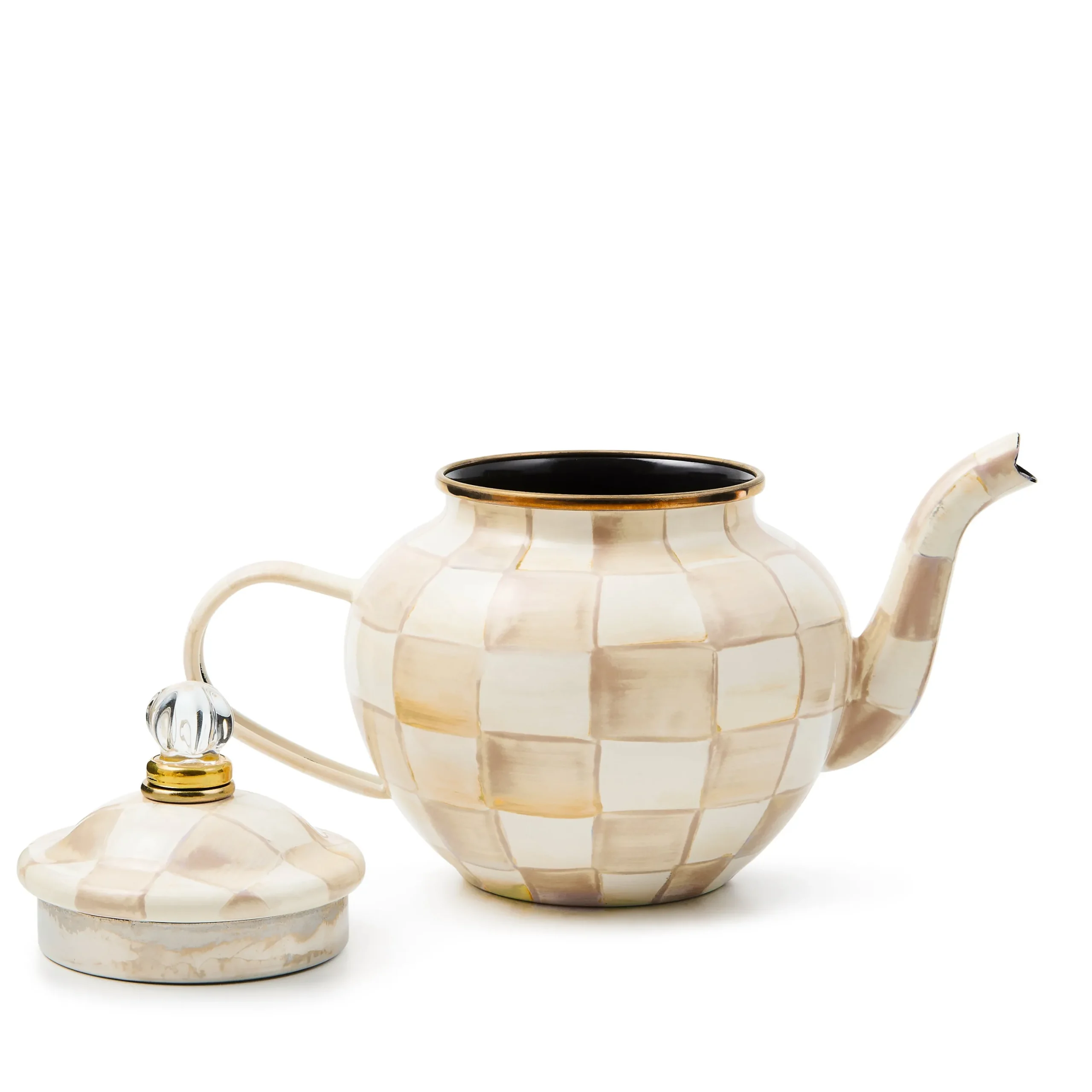 Mocha Check 4 Cup Teapot