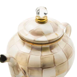 Mocha Check 4 Cup Teapot