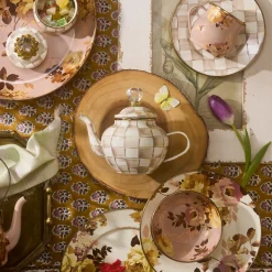 Mocha Check 4 Cup Teapot