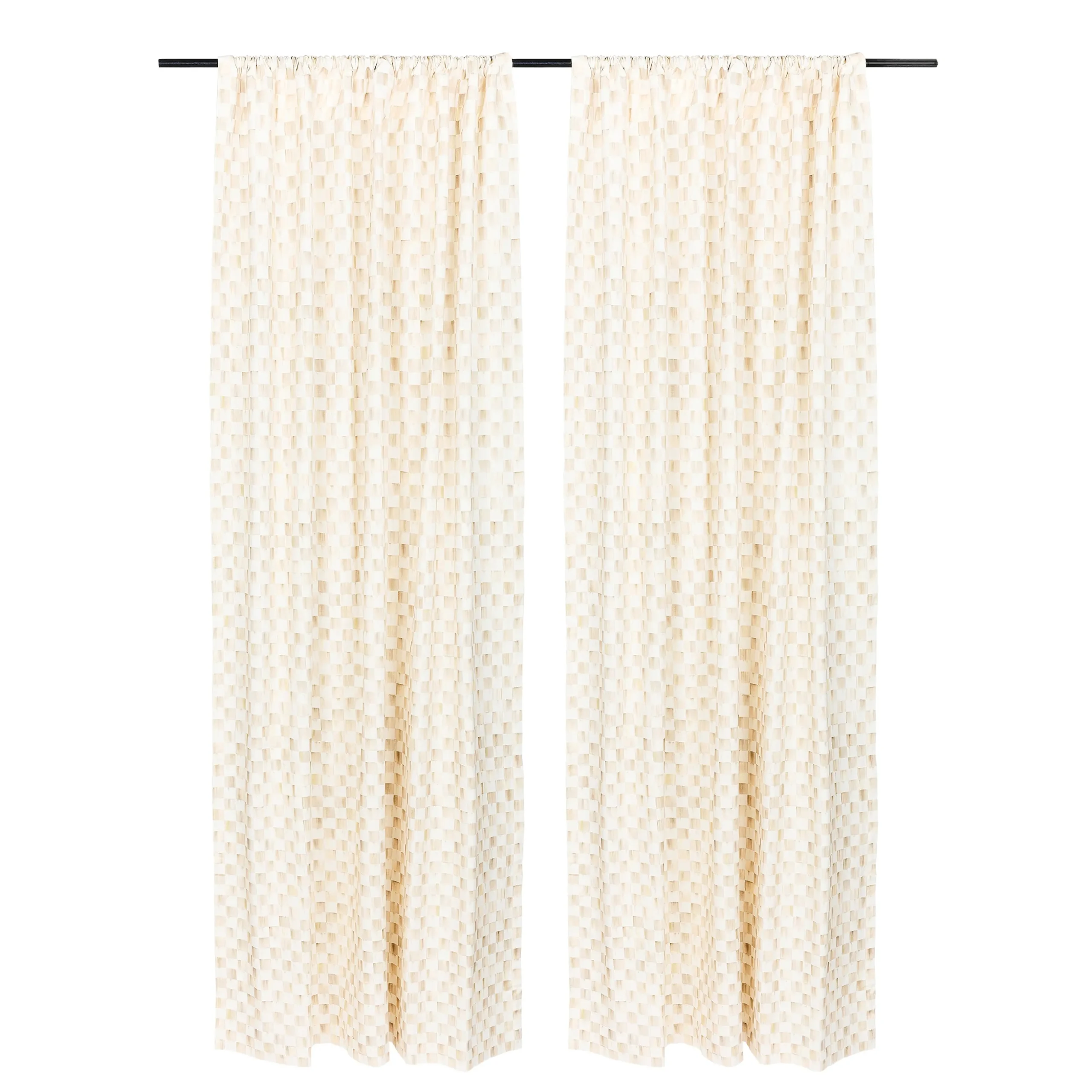 Mocha Check 84" Curtain Panel