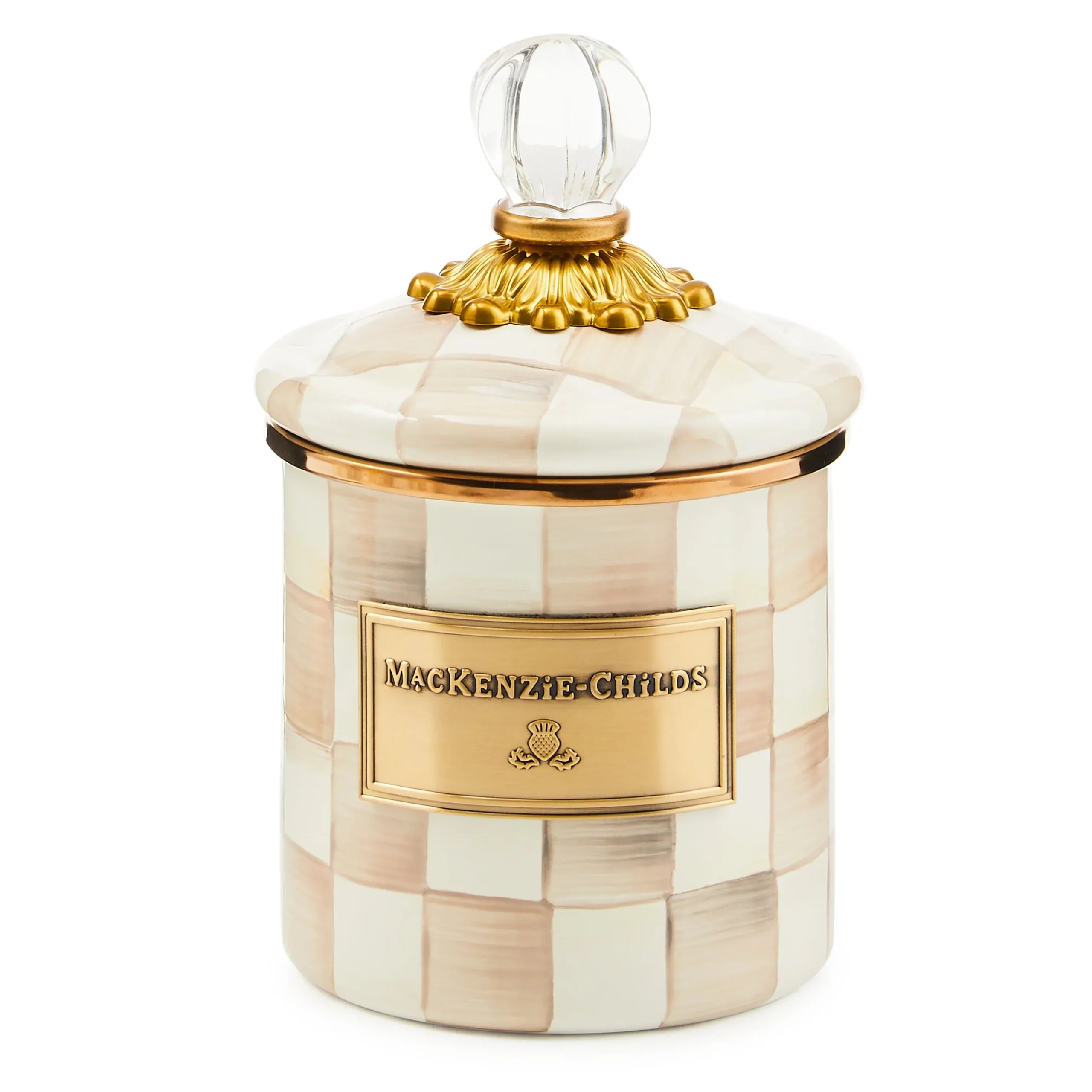 Mocha Check Demi Canister