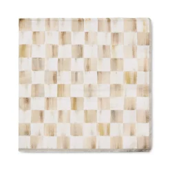 Mocha Check Dinner Paper Napkins