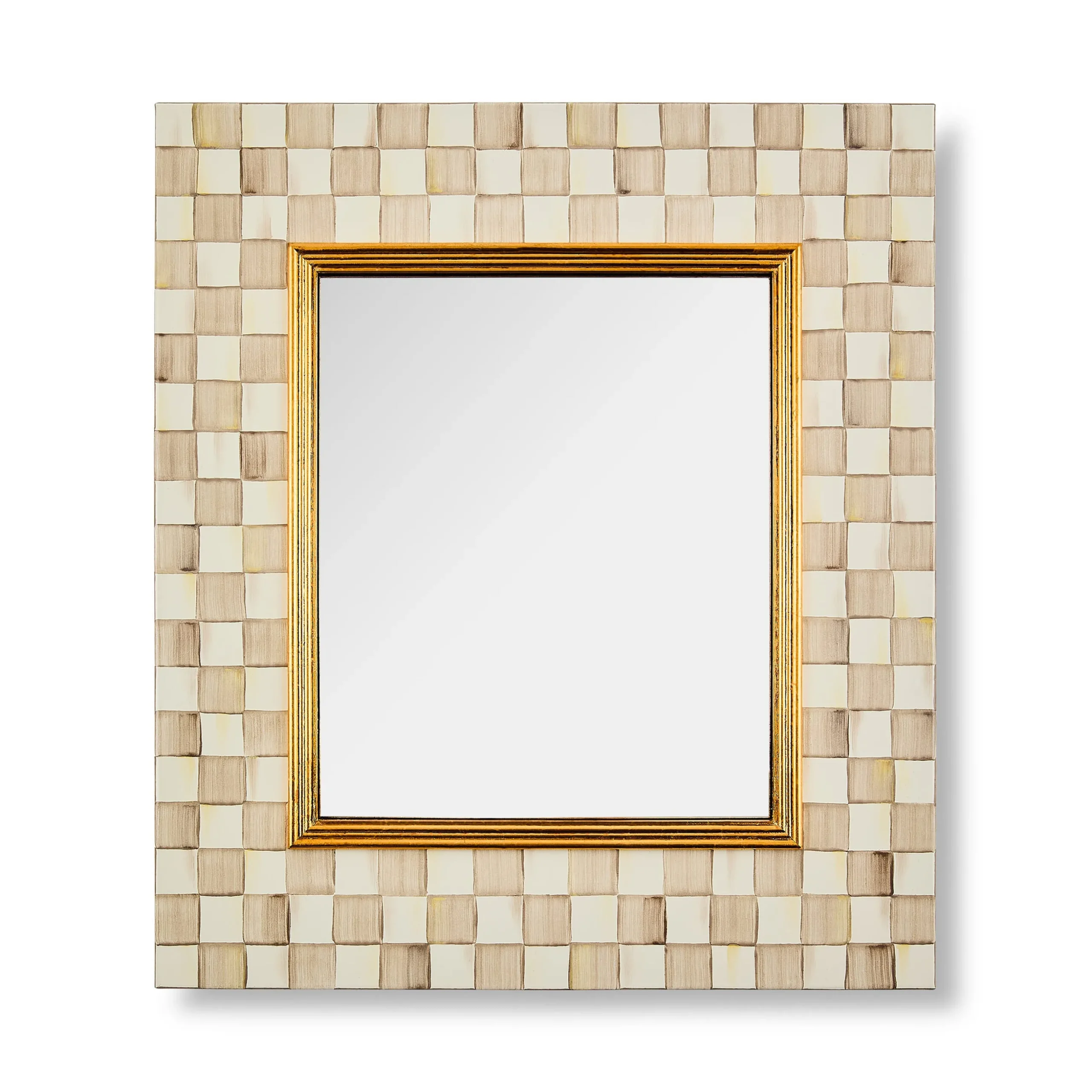 Mocha Check Enamel Wall Mirror