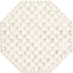 Mocha Checkered 6' Octagon Washable Rug
