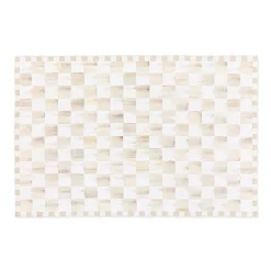 Mocha Checkered 3' x 5' Washable Rug