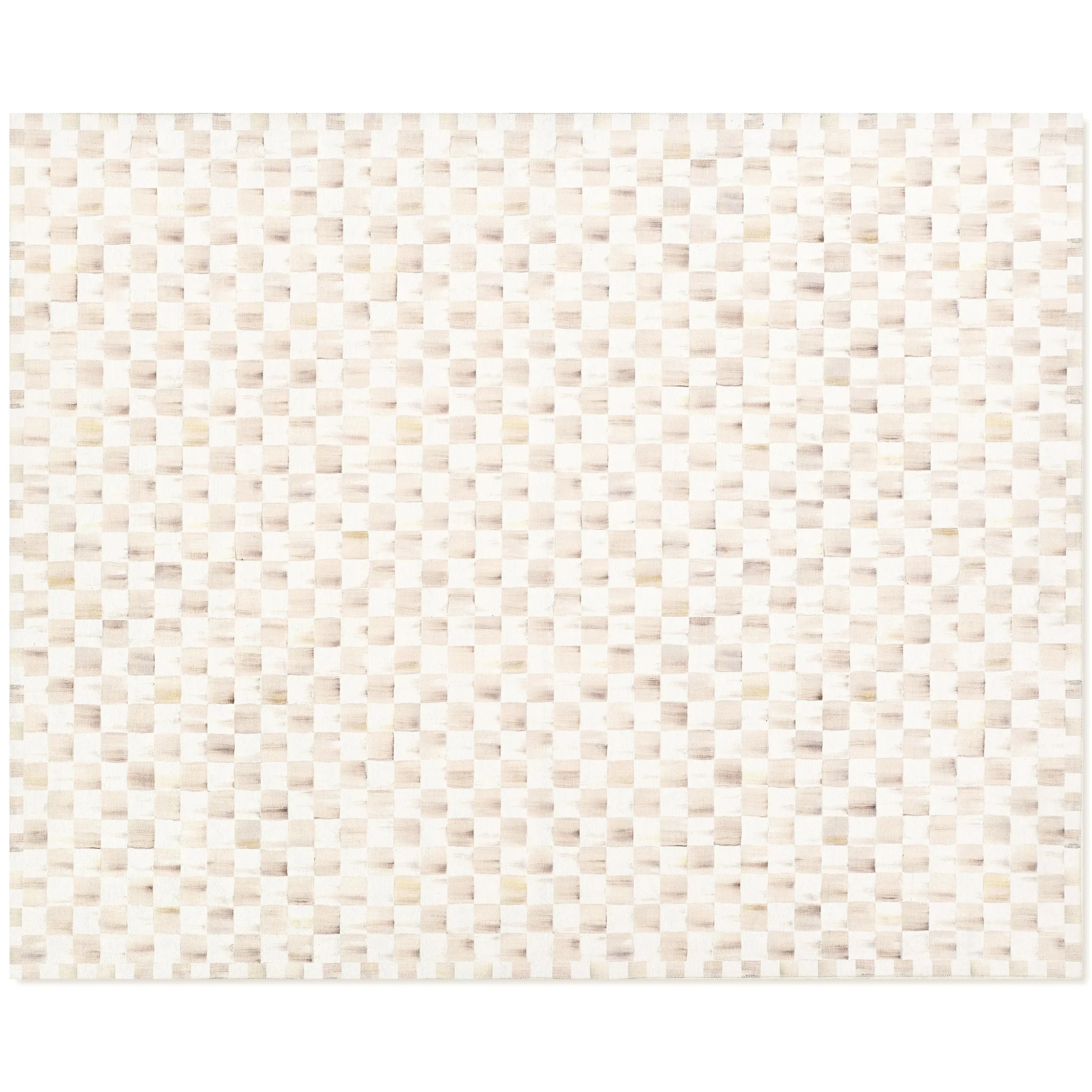 Mocha Checkered 8' x 10' Washable Rug